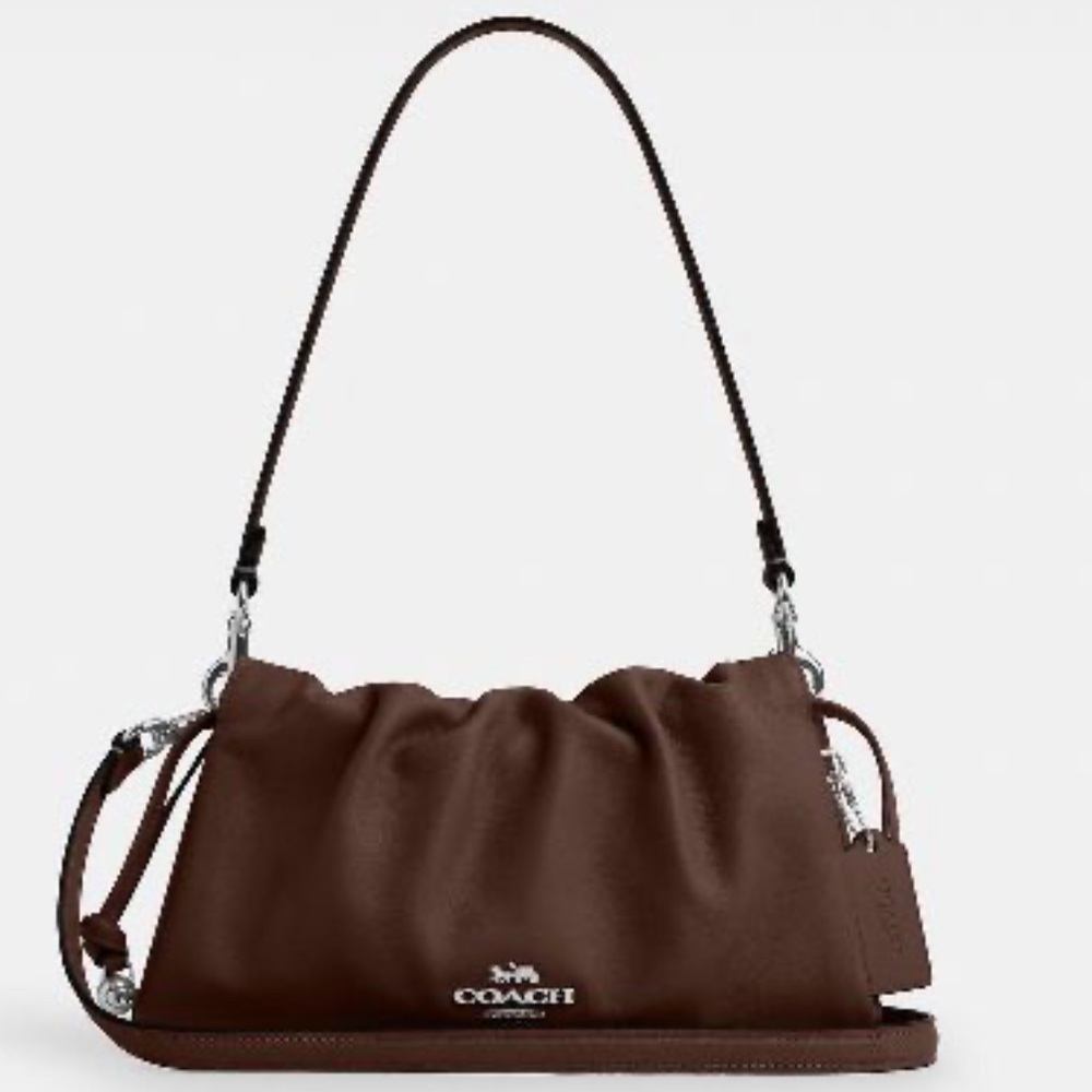 Coach Limited Burgundy color Faye Shoulder Bag With Ruching